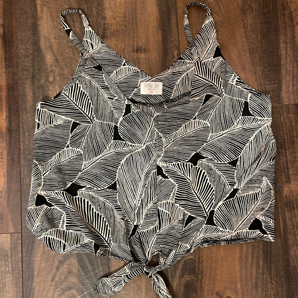 Palm print tank top